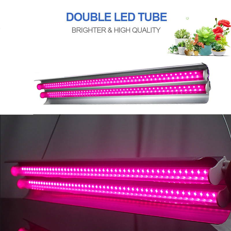 Led Grow Phytolamp For Plants With Two Strips Full Spectrum Led Grow Light Hydroponics Garden Phyto Lamp For Plants Flowers