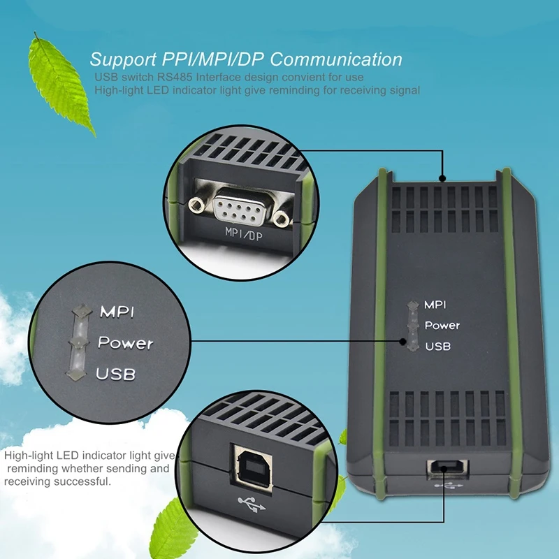 

BESTPC Adapter USB Cable Adapter for Siemens S7-200/300/400 RS485 Profibus/MPI/PPI 9-Pin Replace for Siemens 6ES7972-0CB20-0XA0