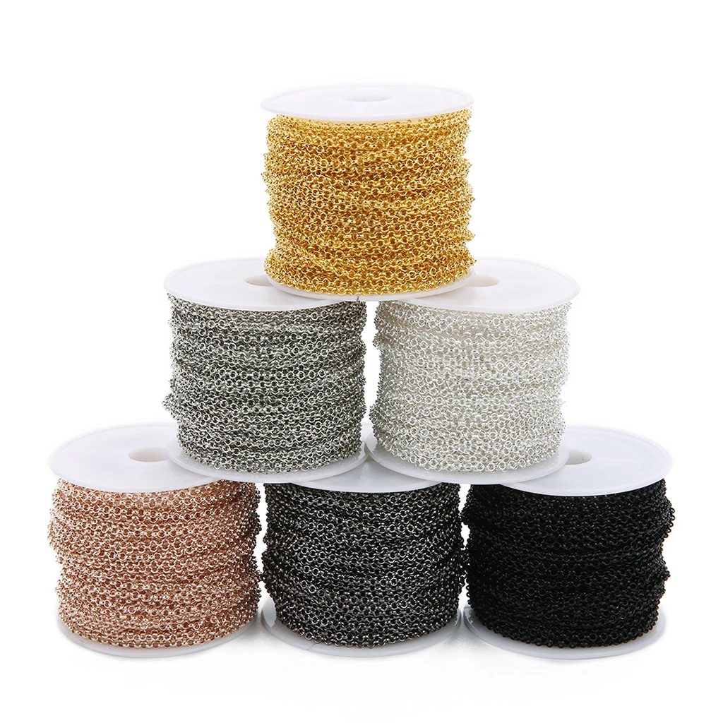 1 Roll of 10 Yards O Shape Jewelry Making Chains Tail Extender Chain for DIY Necklace Bracelet Pendant Wire 2mm Wide | Украшения и