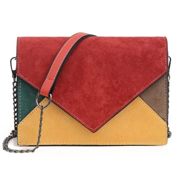 

Chain Retro Matte Patchwork Crossbody Bags for Women Messenger Bags Strap Shoulder Bag Lady Small Flap criss-cross Bag