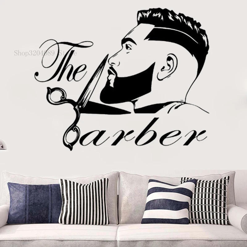 Barber Salon Men Beard Hairstyle Wall Decal Vinyl Grooming Hairdresser Hair  Cut Barber Shop Decor Fashion Posters Cn337 - Wall Stickers - AliExpress
