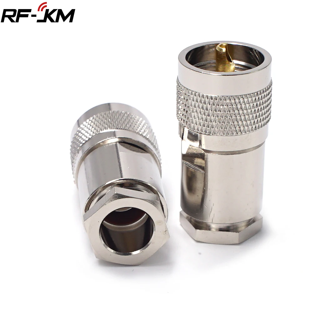 

5pcs/lot UHF Male Clamp to Coax Cable,PL259 Male Solder Connectors for LMR400 RG213 RG8 Coaxial Cable Extension RF Adapters