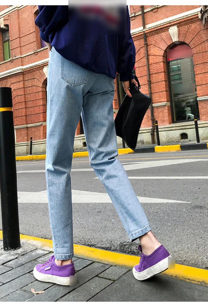 Jeans For Women High Waist Cotton White Harem Mom Jeans Spring New Plus Size Black Women Jeans Denim Pants Beige Blue