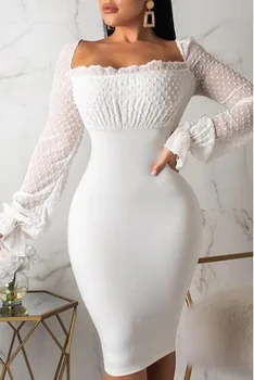 

New Style Long Sleeve Sheath Bandage Cloth Wrap-around Backless Floating-Point Dress -40