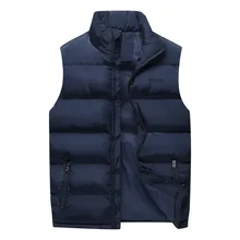 Новые продукты жилет Для Мужчин's Для мужчин жилет на осень и зиму, Для мужчин жилет толстый хлопковый жилет Для мужчин в Корейском стиле Повседневное фа