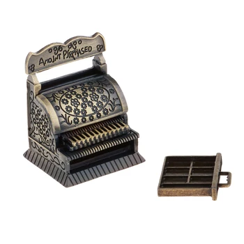 

1:12 Dollhouse Miniatures Accs Decor Retro Cash Register Model Gifts