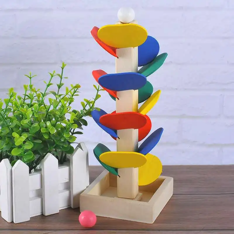 Toys Kids Puzzle Block Montessori Tree Ball Wooden Toy Educational Tracking Game 