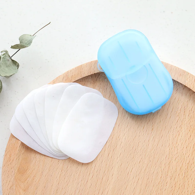 100pcs=5 Boxes Disposable Soap Paper Mini Hand Washing Boxed Paper Soap Tablet Travel Portable Eco-friendly Toilet Soap Paper 2