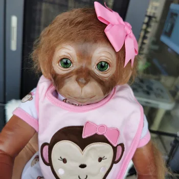 

Simulate 20" Monkey Reborn Baby Doll Soft Silicone Vinyl Dolls Reborn Boneca 51 CM Cloth Body Funny Present Surprise Xmas