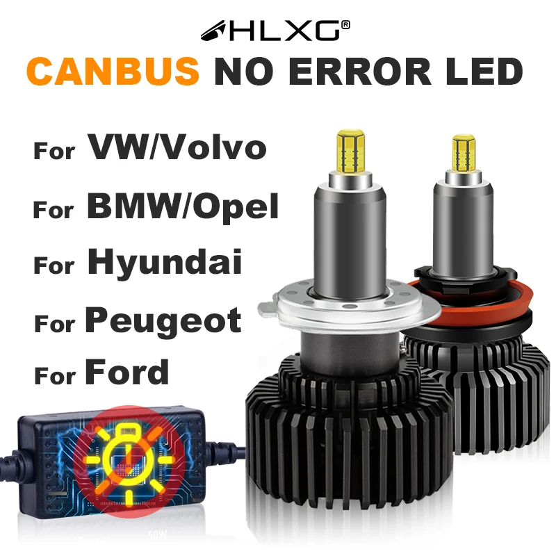 Светодиодсветодиодный лампа для автомобильных фар 360 H7 Canbus H11 H8 HB3 HB4 9005 9006 9012 hir2 6000