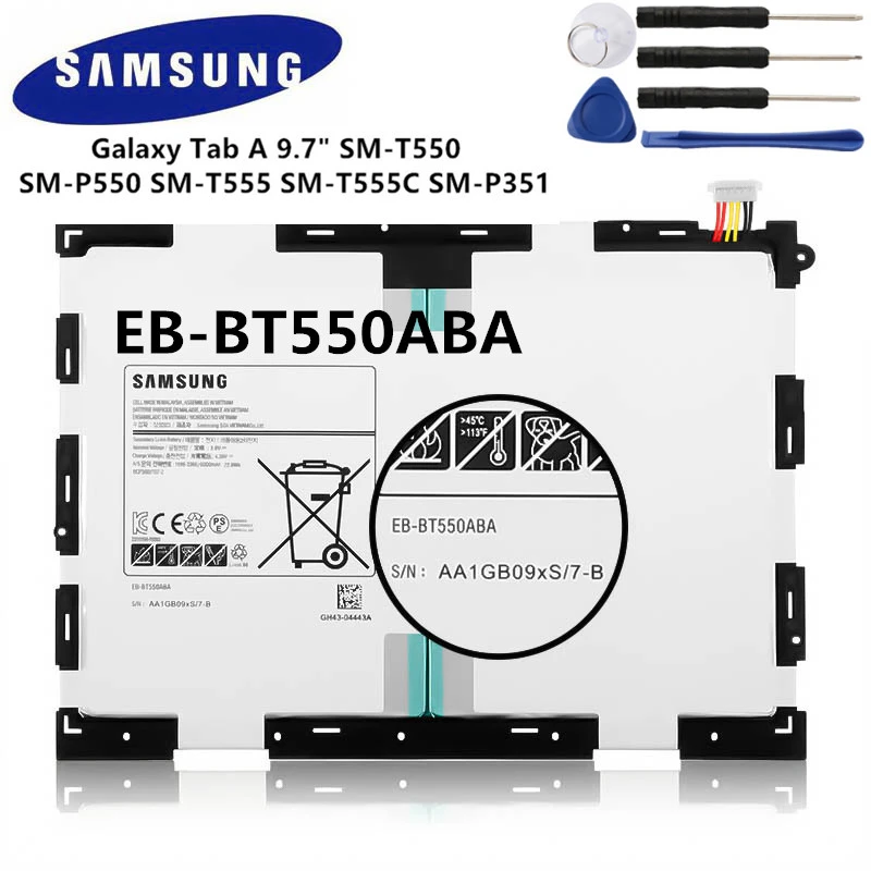 10000mah battery mobile SAMSUNG Orginal Tablet EB-BT550ABE 6000mAh Battery For Samsung Galaxy Tab A 9.7" SM-T550 SM-P550 SM-T555 SM-T555C SM-P351 phone battery charger