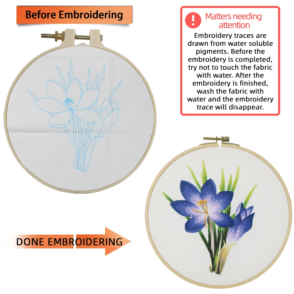 Flower Ribbon Embroidery Cross Stitch Kits Supplies Sunflower