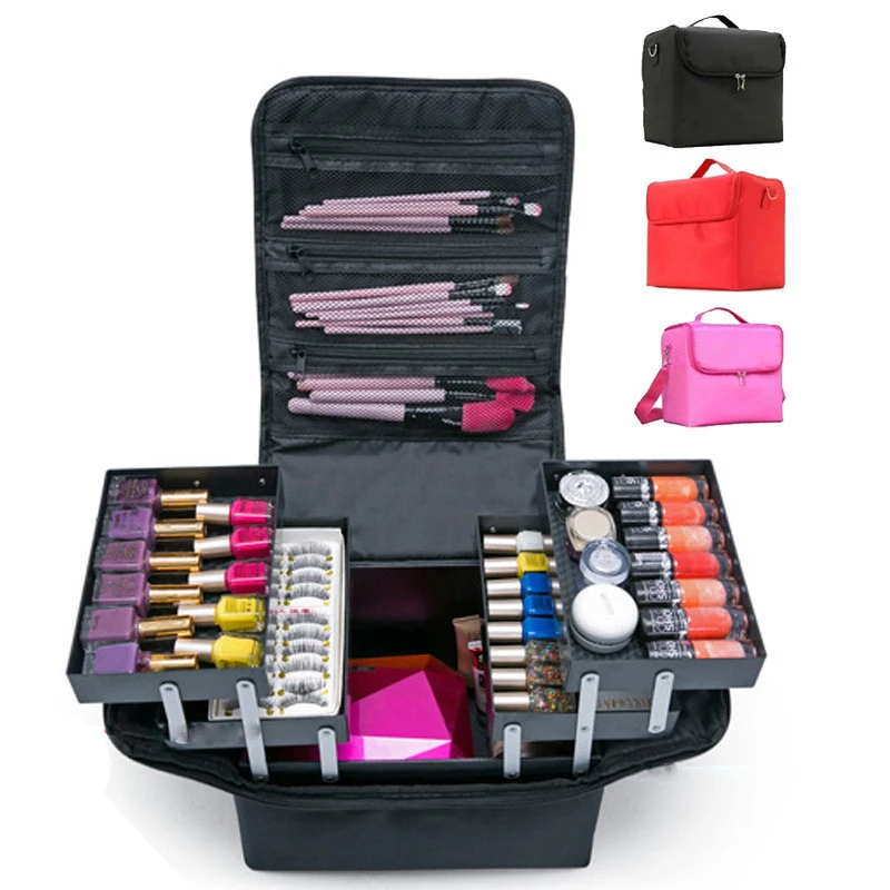 Toiletry-Bag Storage-Case Make-Up-Bag Cosmetics Hairdressing Large-Capacity Hand-Held