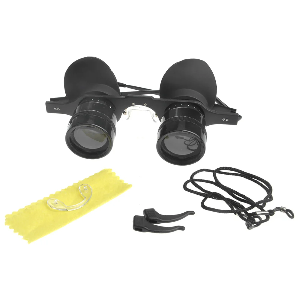 Очки-бинокли без рук 2.8X Spyglasses для рыбалки Черные Портативные