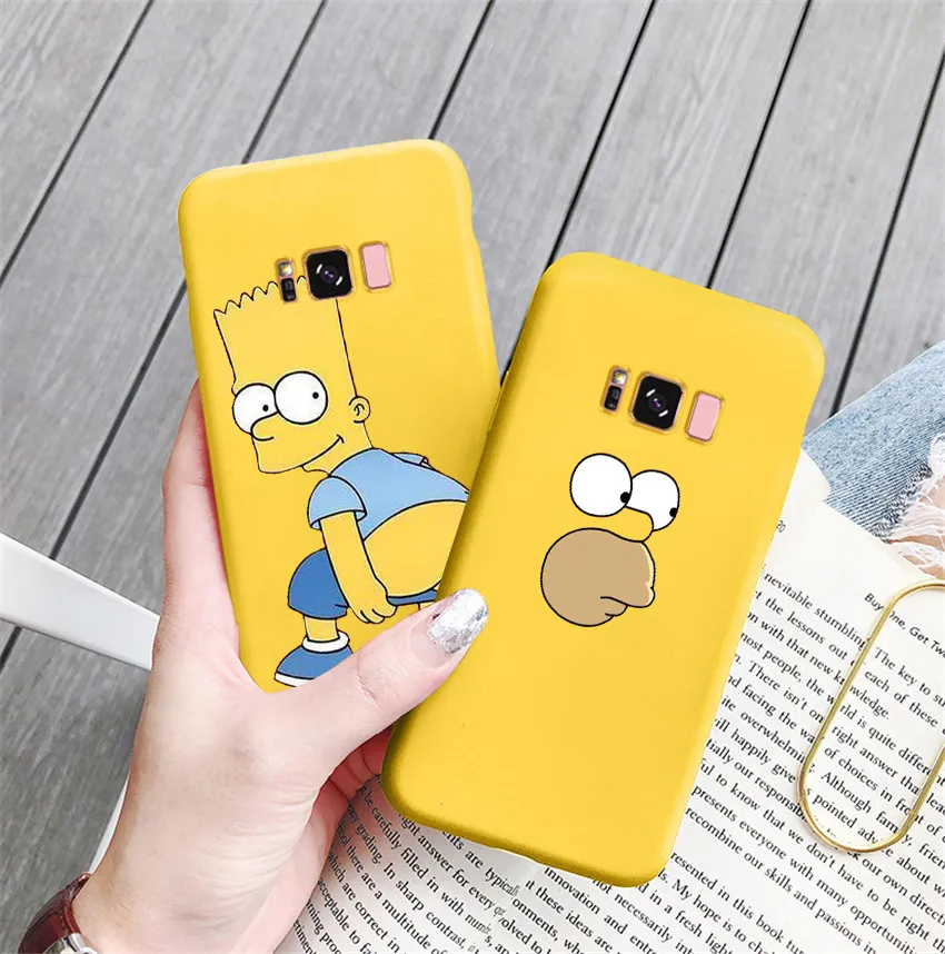 Забавный чехол для телефона Homer J. Simpson, Черный силиконовый чехол для Samsung Galaxy S8 s9 plus s10 plus note 9, Мягкая матовая задняя крышка с рисунком, сумка