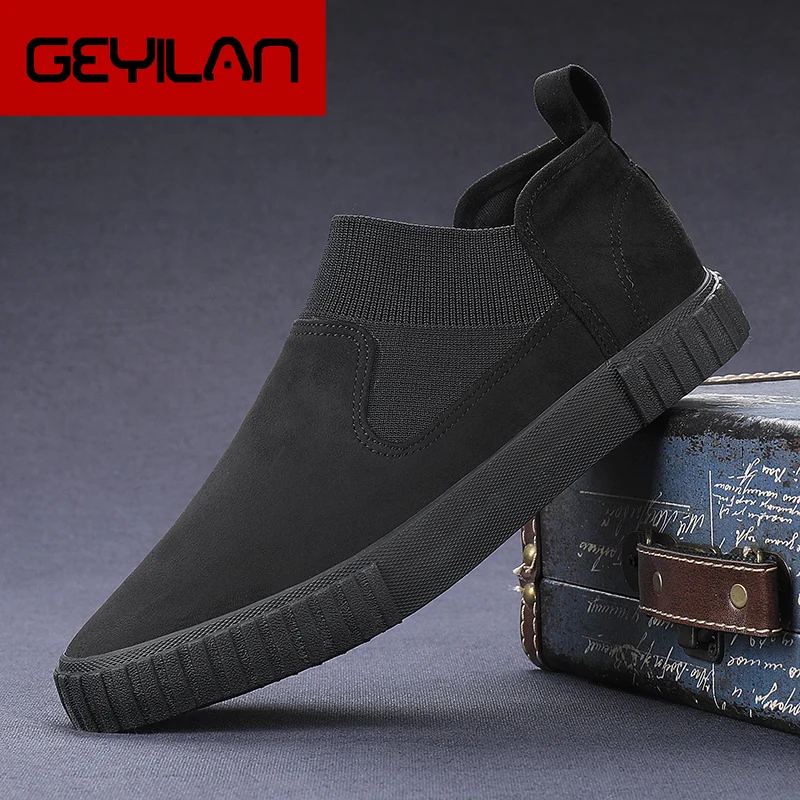 

Summer Suede Leather Mens Loafers Men's Casual Shoes Summer Breathable Slip On Fashion Sneakers Men Shoes