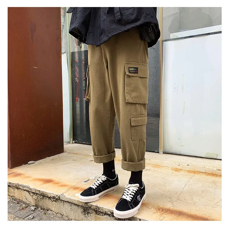 LAPPSTER Men Streetwear Cargo Pants Mens Overalls Hip Hop Joggers Thick Winter Sweatpants Male Harem Fashoins Track Pants