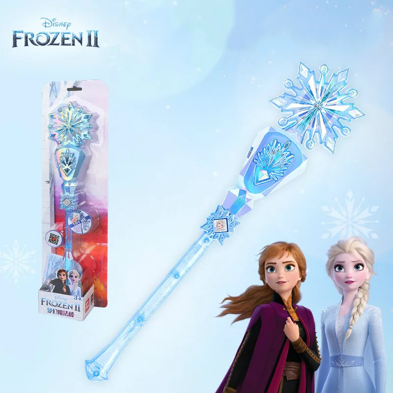 Cetro de nieve de Frozen 2 de Disney, Varita mágica de cristal musical para niñas, juguetes de maquillaje de princesa Anna y Elsa, regalo de cumpleaños y Navidad