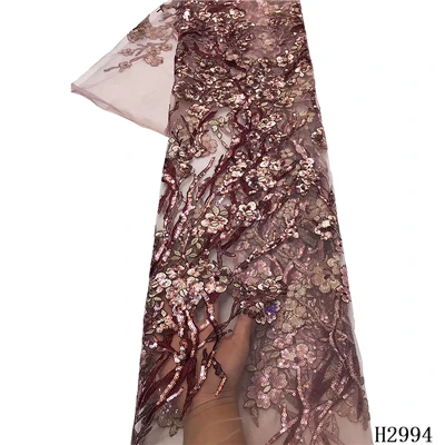 Нигерийское высококачественное кружево Высокое качество Французский Тюль Кружева пайетки кружево Роскошная вышивка тюль кружевная ткань женское платье A2994 - Цвет: As Picture