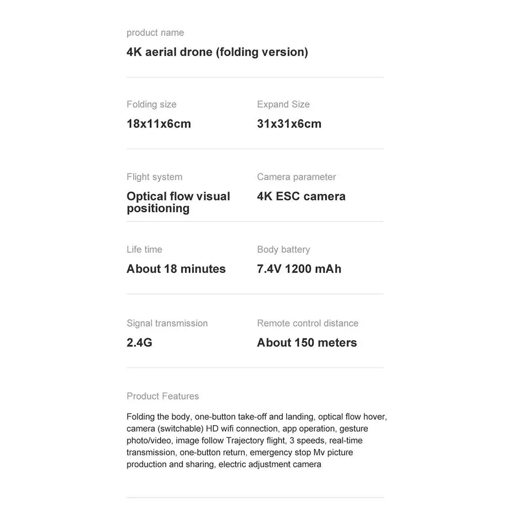 Foldable Drone With 1080p 4K Camera Live Video Camera Drone Helicopter Rc Quadrotor Toys Helicopter Christmas Birthday Gift