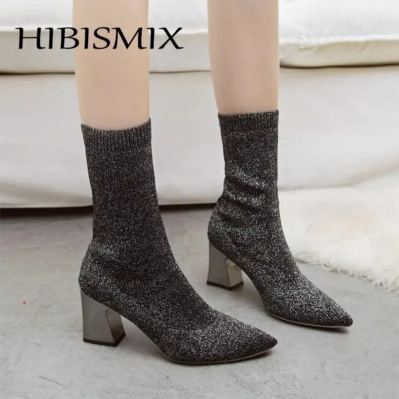 silver sock booties