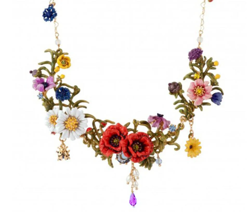 big necklace D CSxjd роскошный элегантный романтический браслет с ромашками модный подарок для женщины - Окраска металла: big necklace D