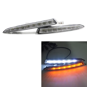 

2Pcs Waterproof Car Led Daytime Running Light Drl Daylight Led Car For Ford Kuga Escape 2012 2013 2014 2015 With Fog Lamp(Yellow