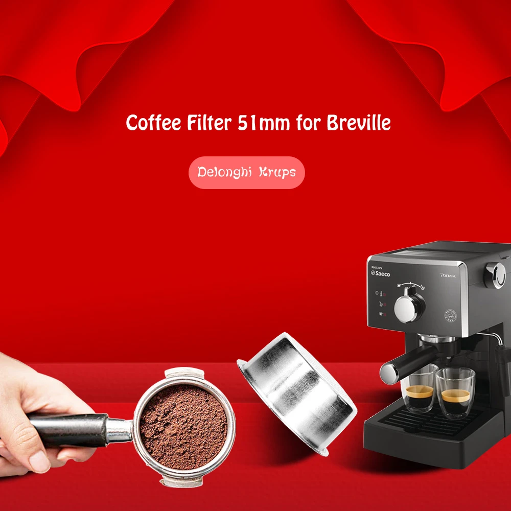 Фильтр Breville Delonghi Krups кофейный фильтр чашка 51 мм без давления корзина кофейные