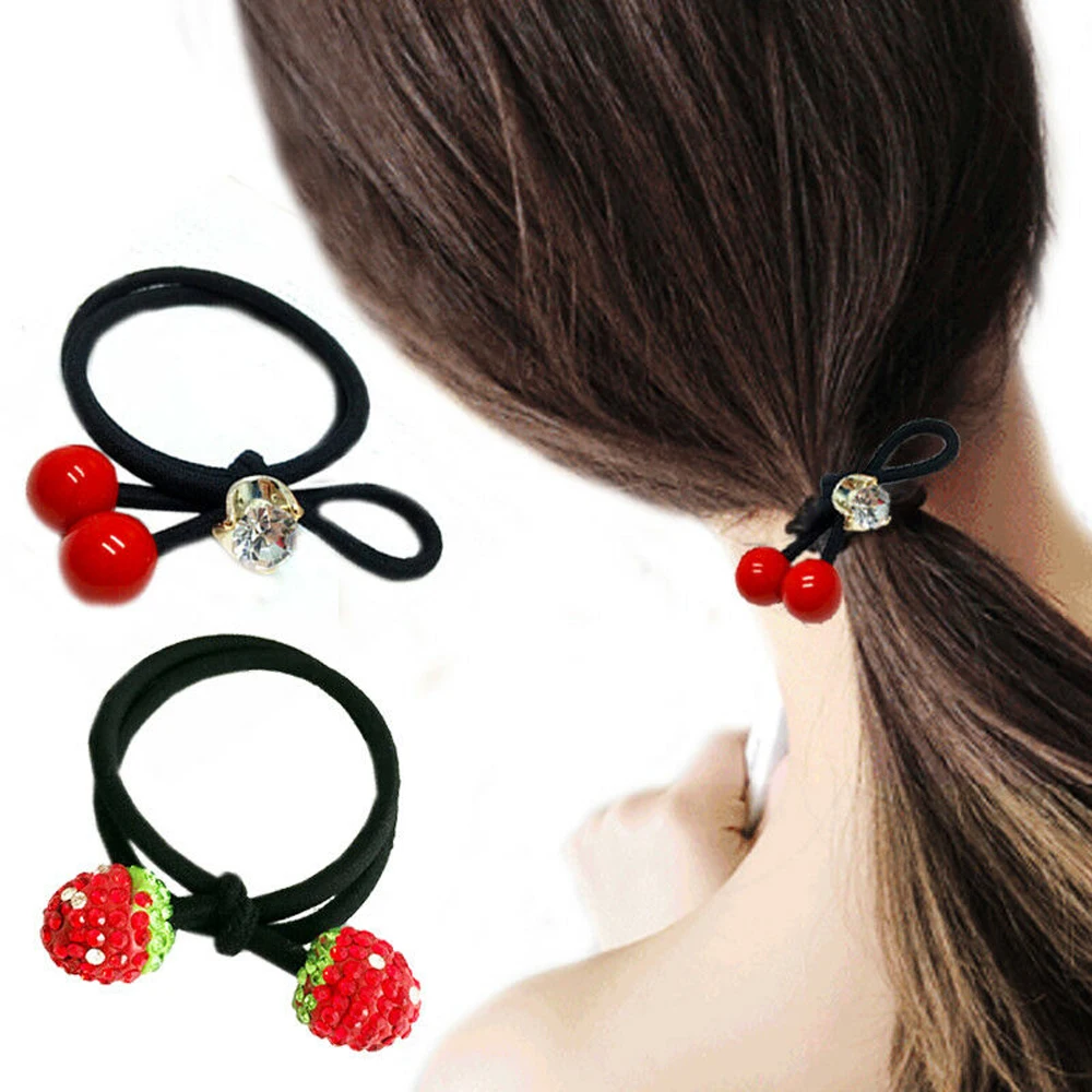 Women Crystal Elastic Hair Ties Band Ropes Ring Ponytail Holder Accessories