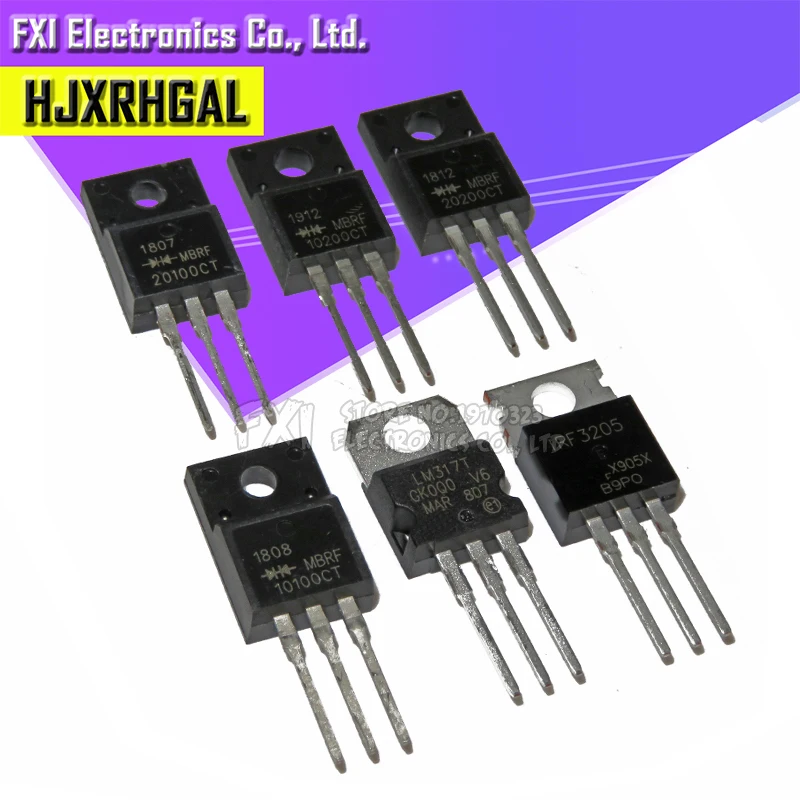 50pcs MBRF10100 MBRF10200 MBRF20100 LM317T IRF3205 hjxrhgal Transistor