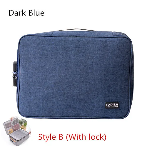 B-Navy Blue Большой Ёмкость паспортных документов пакет, сумка для путешествия сумка ID с отделением для кредитных карт, держатель для наличных денег Органайзер Чехол коробка с кодом - Цвет: B-Navy Blue