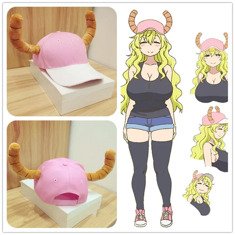 

Anime Miss Kobayashi's Dragon Maid Quetzalcoatl Lucoa Hat Pink Cap Men Women Unisex Cosplay Anime Cartoon Hat Cap Gift