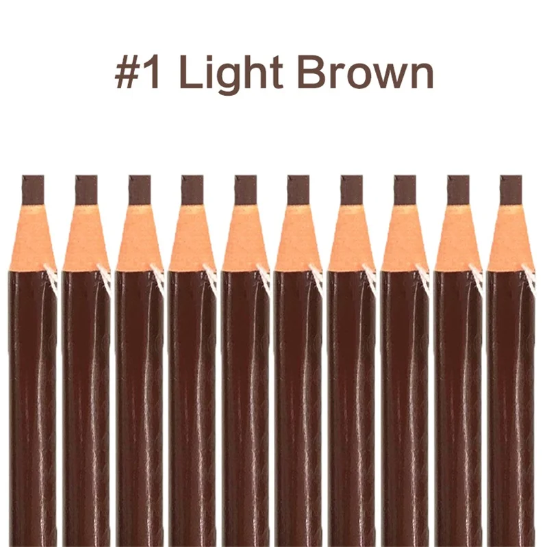 1-Light Brown 10 шт./компл., доступен в 5 цветах, карандаш для бровей, Теней Косметики Для тинт для макияжа Водонепроницаемый мануального татуажа бровей, ручка для бровей, натуральный Красота - Цвет: 1-Light Brown