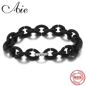 

2019 New Hot Round Bead Black Rubber X Bracelet Bangles for Women European Style Charm Jewelry Gift