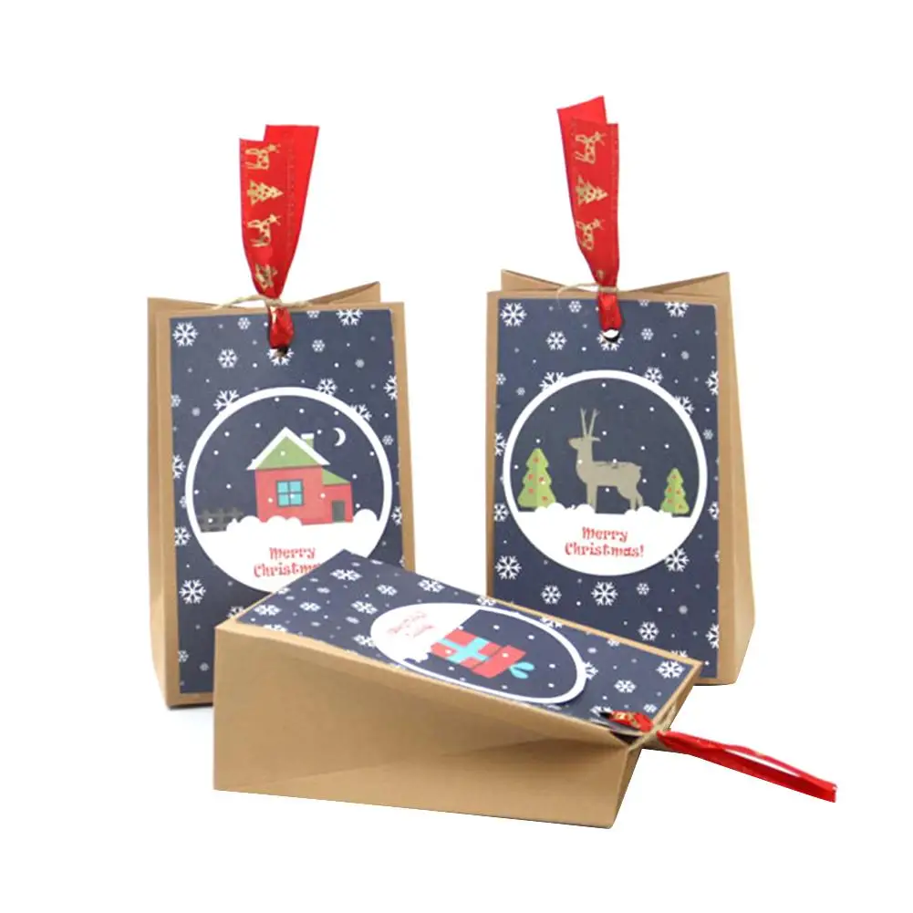 

Paper Bags 2020 New 30 Kraft Paper Christmas Bags Christmas Pattern Square Bottom Bag Dining West Point Packing Paper Bag