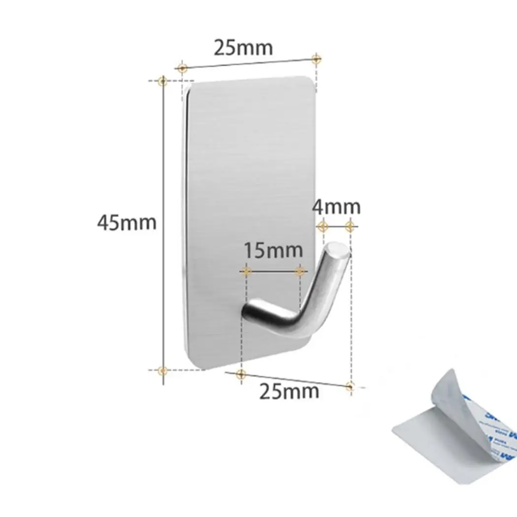 50 мм крючок из нержавеющей стали для ванной, кухни, настенный нескользящий крючок для дома, ванной комнаты, кухни