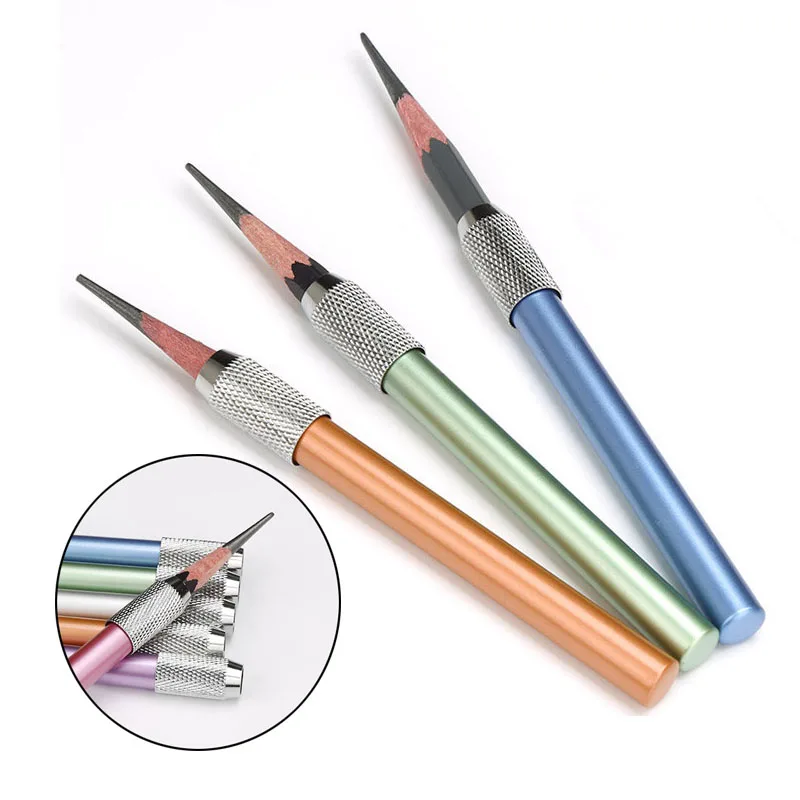 Extensor de lápiz en espiral de una sola cabeza de Metal, extensor de boceto de arte, crayón, herramientas de Estudiante de pintura de arte, papelería escolar, Uds.