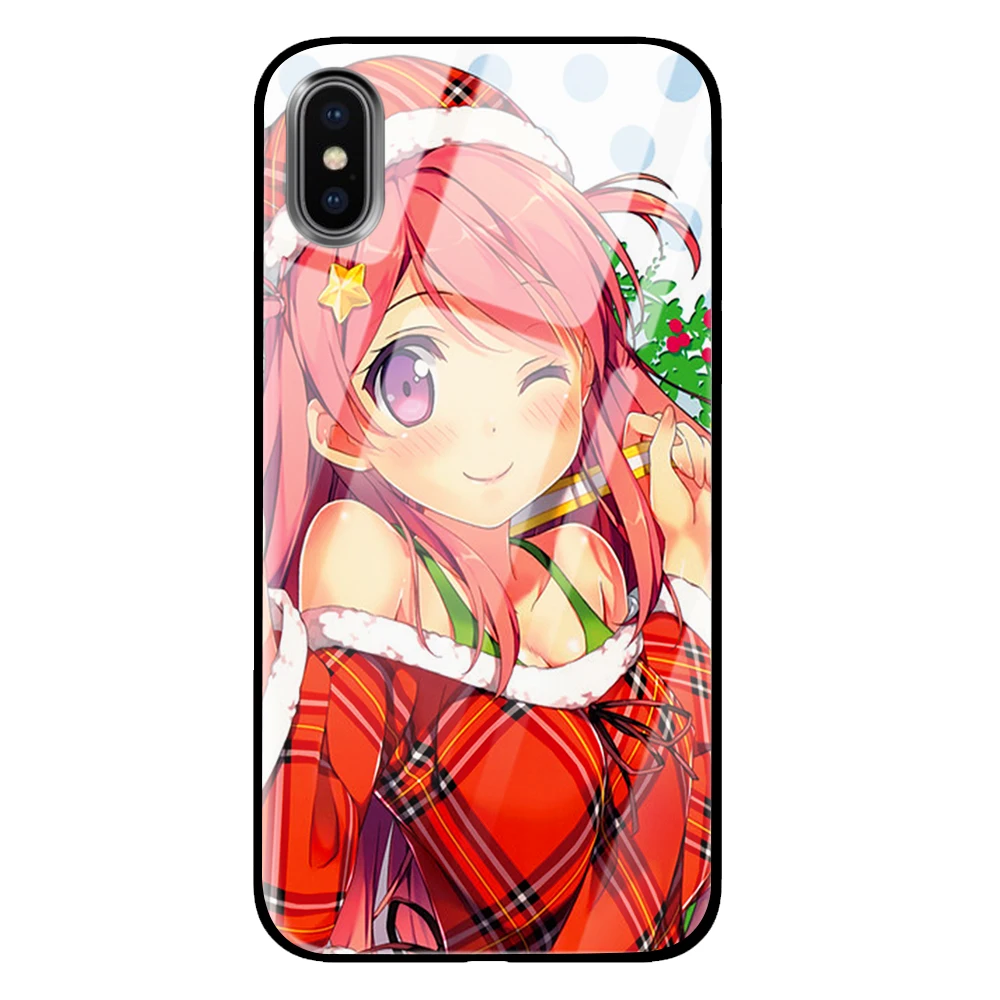 Рождественская девочка для iPhone 5 5S 6 6s 7 8 Plus X XS XR 11 Pro макс. закаленное стекло чехлы - Цвет: 1