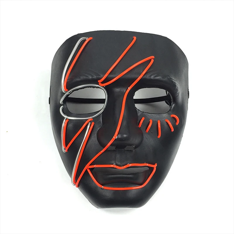 

Lightning Knife Halloween Ghost Dance Party Bar Environment-friendly Plastic Gorgeous Color EL Cold Light Unisex Luminous Mask