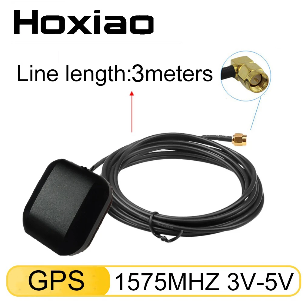 Hoxiao Car GPS Antenna SMA Connector 3M Cable GPS Receiver Auto Aerial