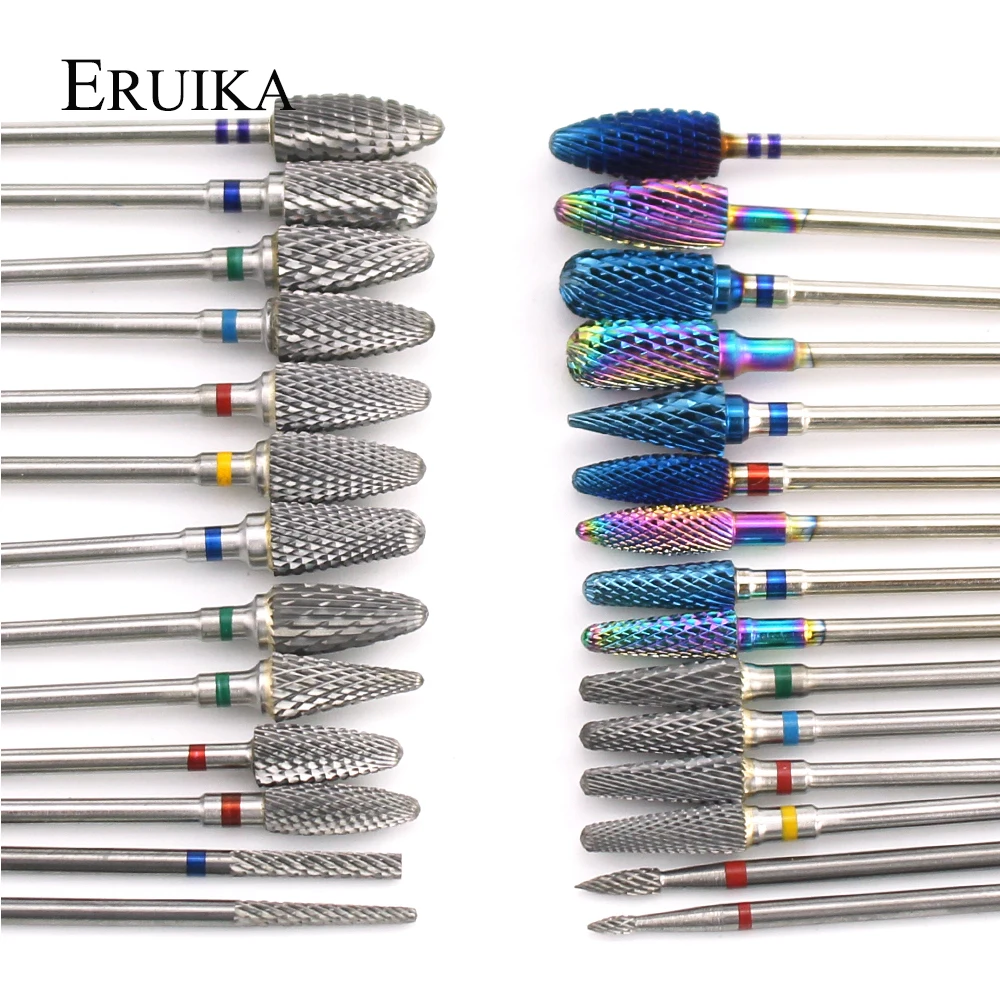 Máquina ERUIKA Elección 10 Estilo Nail Brocas De Carburo De Tungsteno Cortador de Uñas Lima de Uñas de Manicura Para Manicura Nail Art Accesorios