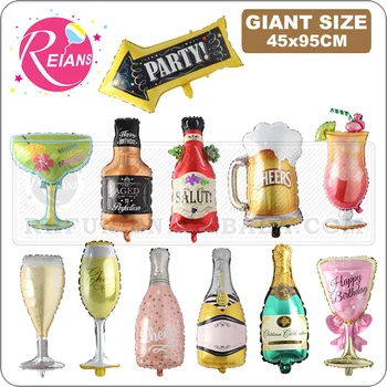 

Birthday Wedding Anniversary Party Aluminum Foil Balloon Bar Decoration Arrow Champagne Balloons Wine Bottle Cup Bear Baloon
