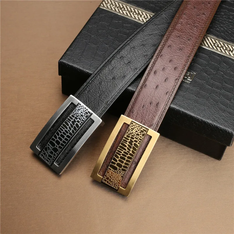 High Quality Authentic Ostrich Skin Men's Belt Without Buckle Genuine  Exotic Leather Belt Classical Designer Male Brown Belt - Belts - AliExpress