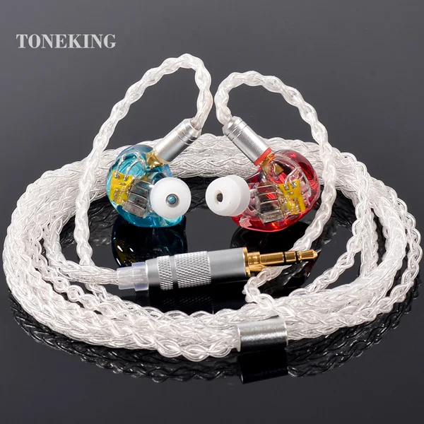 Blue red K5 TONEKING 5BA приводной блок в ухо наушник 5 сбалансированных арматуры HIFI наушники для мониторинга съемный Отсоединяемый MMCX - Цвет: Blue red