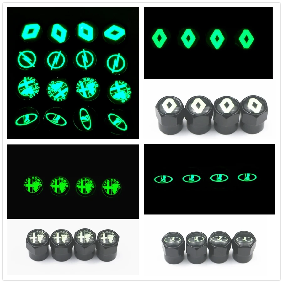

Luminous Car Wheel Tires Valves caps For BENZ VOLVO golf Opel AUDI Skoda Ford Bmw Toyota Kia Alfa Romeo jeep Infiniti honda seat