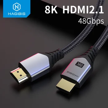 

Hagibis HDMI 2.1 Cable 8K/60Hz 4K/120Hz 48Gbps High Speed Digital Cables for HDTVs PS4 PS5 Switch XBox Projectors 8K video Cable