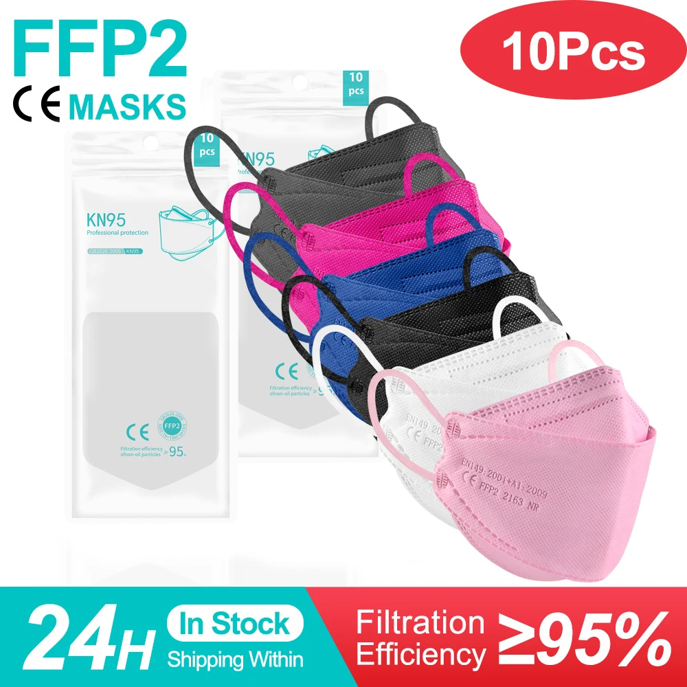 Mascarillas de 4 capas FFP2 KN95 de estilo coreano, máscara reutilizable de 4 capas con filtro FFP2, para Europa y España