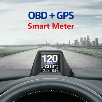 

Universal Head-Up Display Black HUD Head-Up Display OBD GPS Dashboard Meter