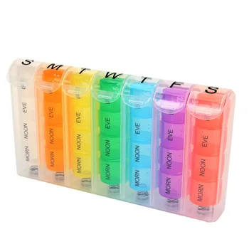 

28 Grid Spring Pill Box 7 Day Weekly Pillbox Plastic Storage Container Medicine Box Storage Of Tablets Colorful Pill Dispenser