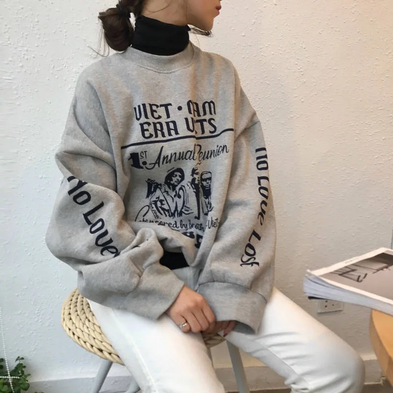  Cool 2019 Autumn Woman Sweatshirts O-Neck Hip Hop Full Pullovers Femme Hoodies Casual Cotton Ladies